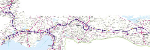 Карта автомобильных дороги О-50 в Турции